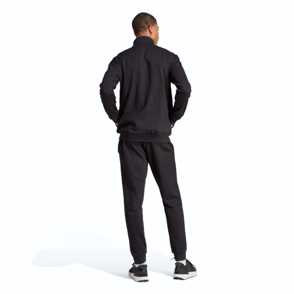 Adidas Tuta Basic 3-Stripes Fleece - Black/White - immagine 3