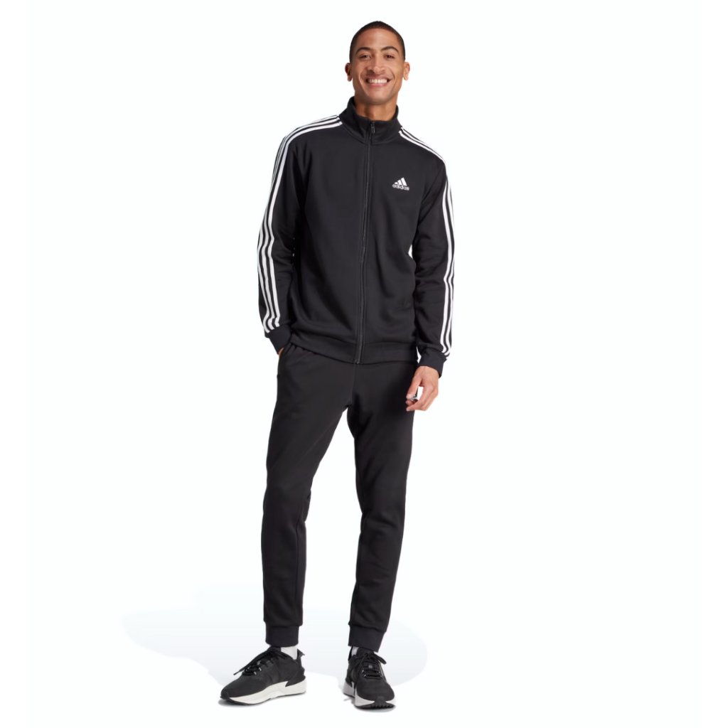 Adidas Tuta Basic 3-Stripes Fleece - Black/White