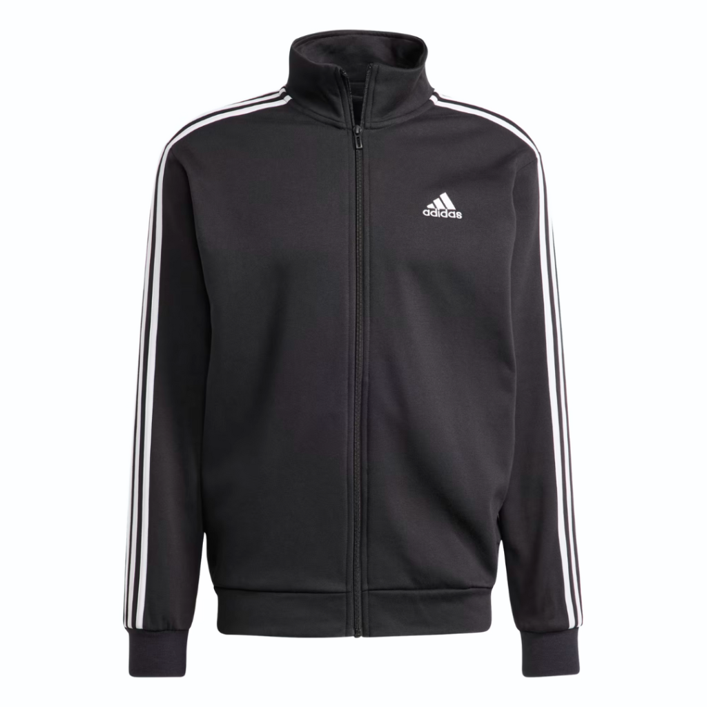 Adidas Tuta Basic 3-Stripes Fleece - Black/White - immagine 4