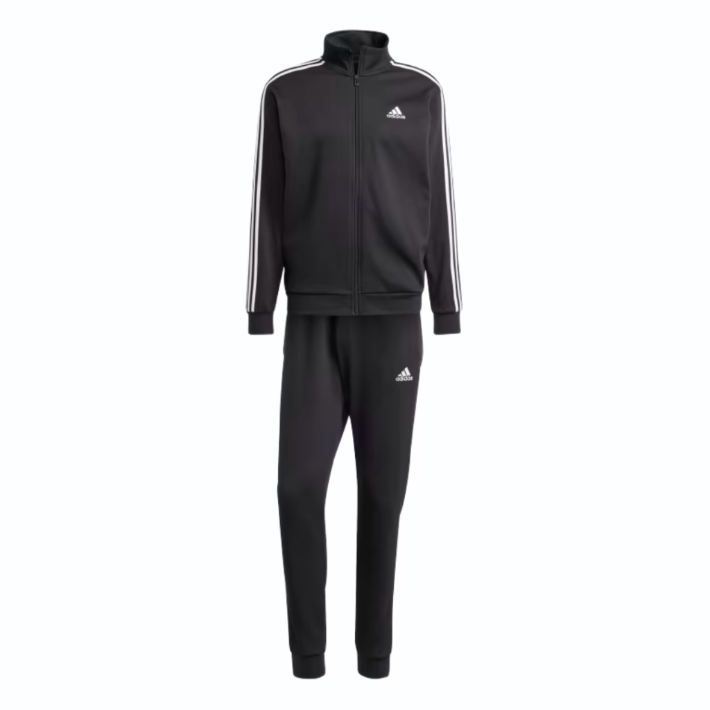 Adidas Tuta Basic 3-Stripes Fleece - Black/White - immagine 6