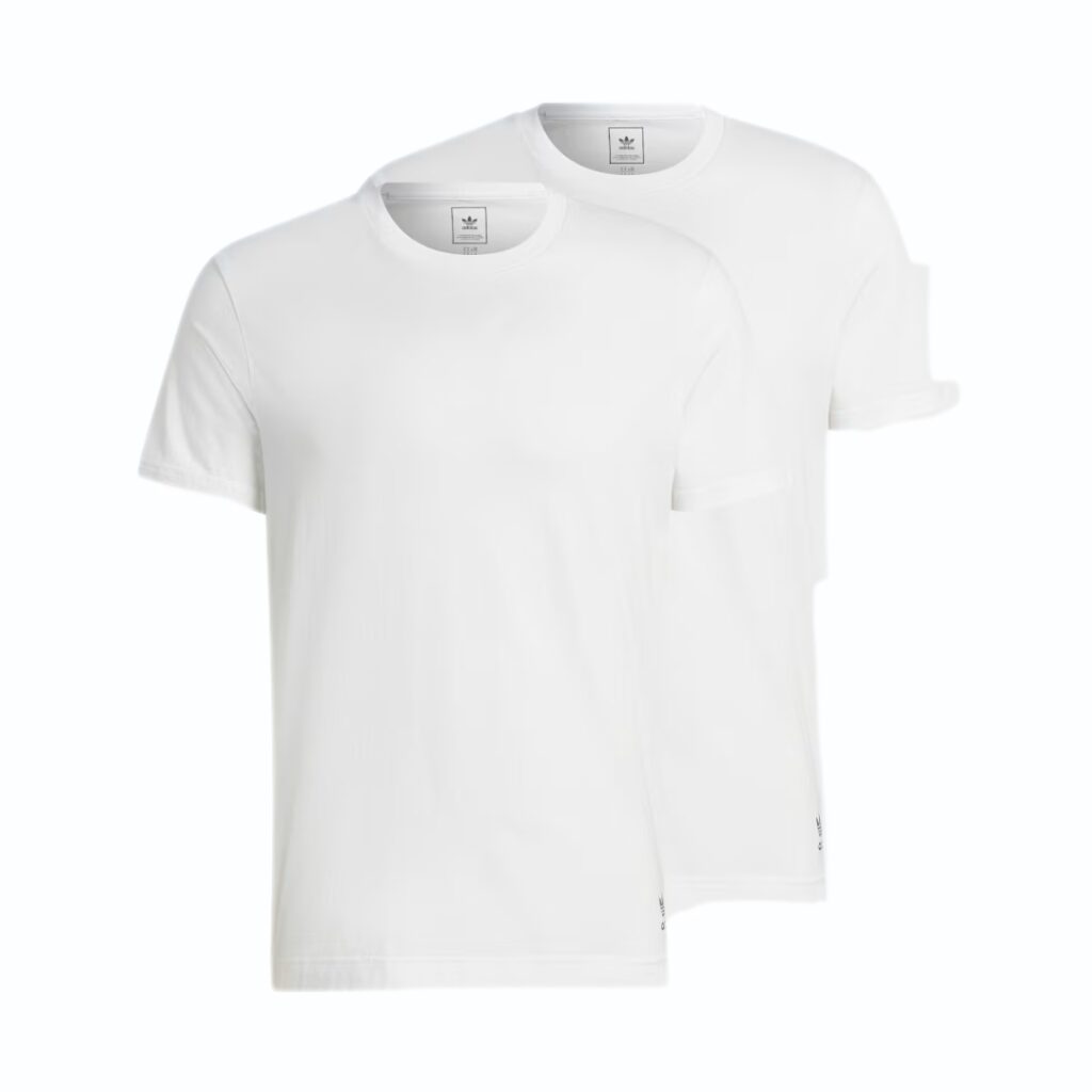 Adidas Comfort Core Cotton Crew Neck T-Shirt (2 pairs) - White